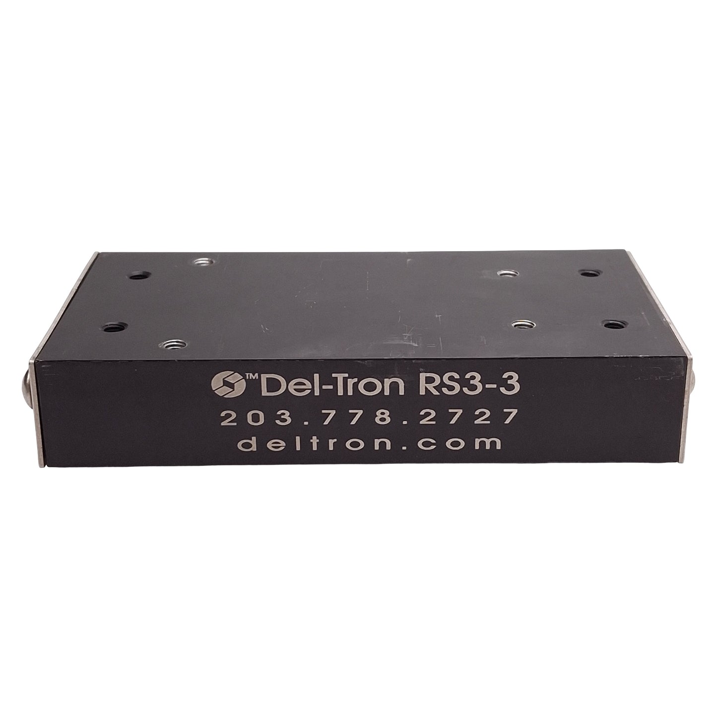 Used Del-Tron RS3-3 Crossed Roller Slide 3in Travel 440lbs Load, 5in x 2.62in *Holes*