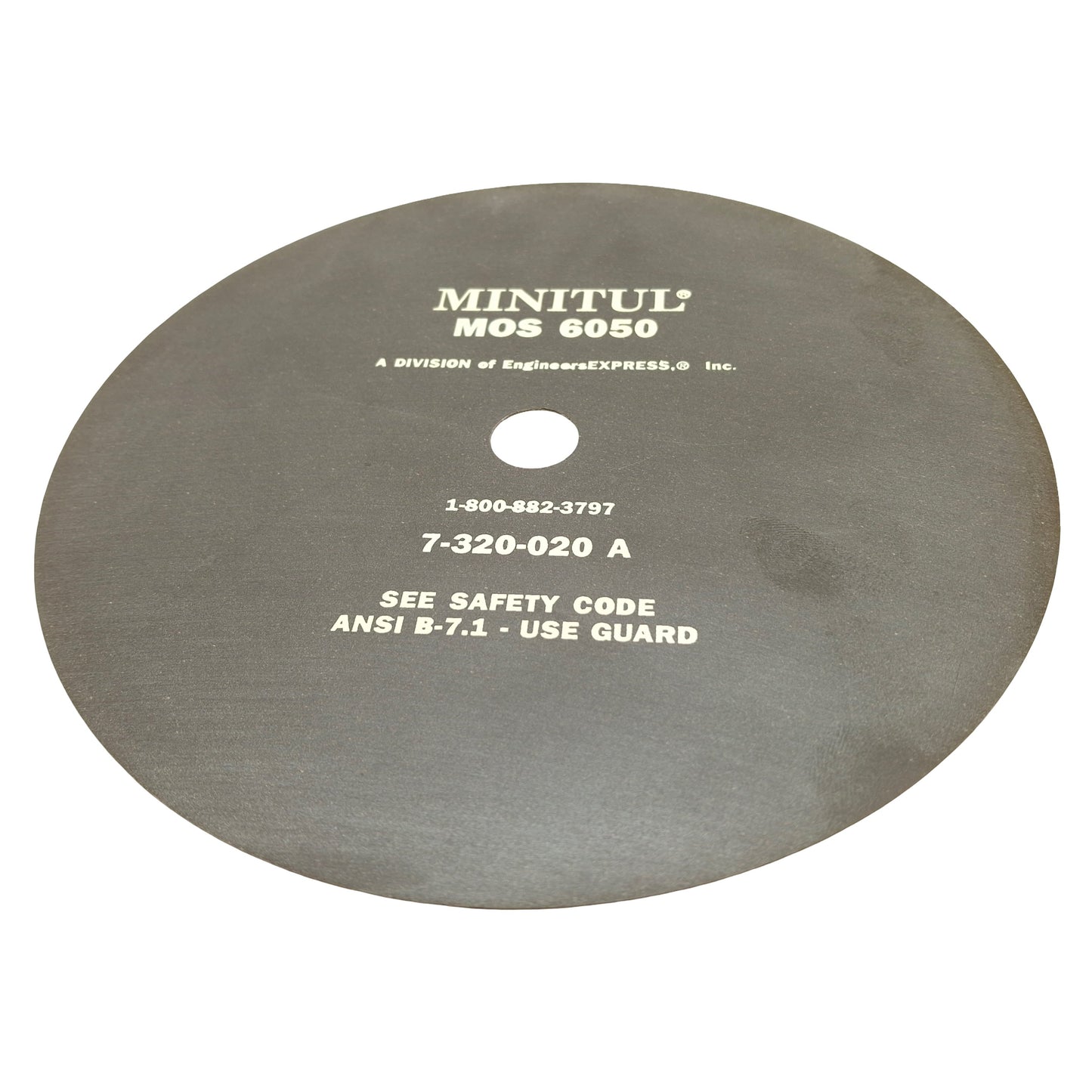 Used Minitul 7-320-020A Non-Reinforced Rubber Abrasive Blade, ø7in, 22mm Arbor