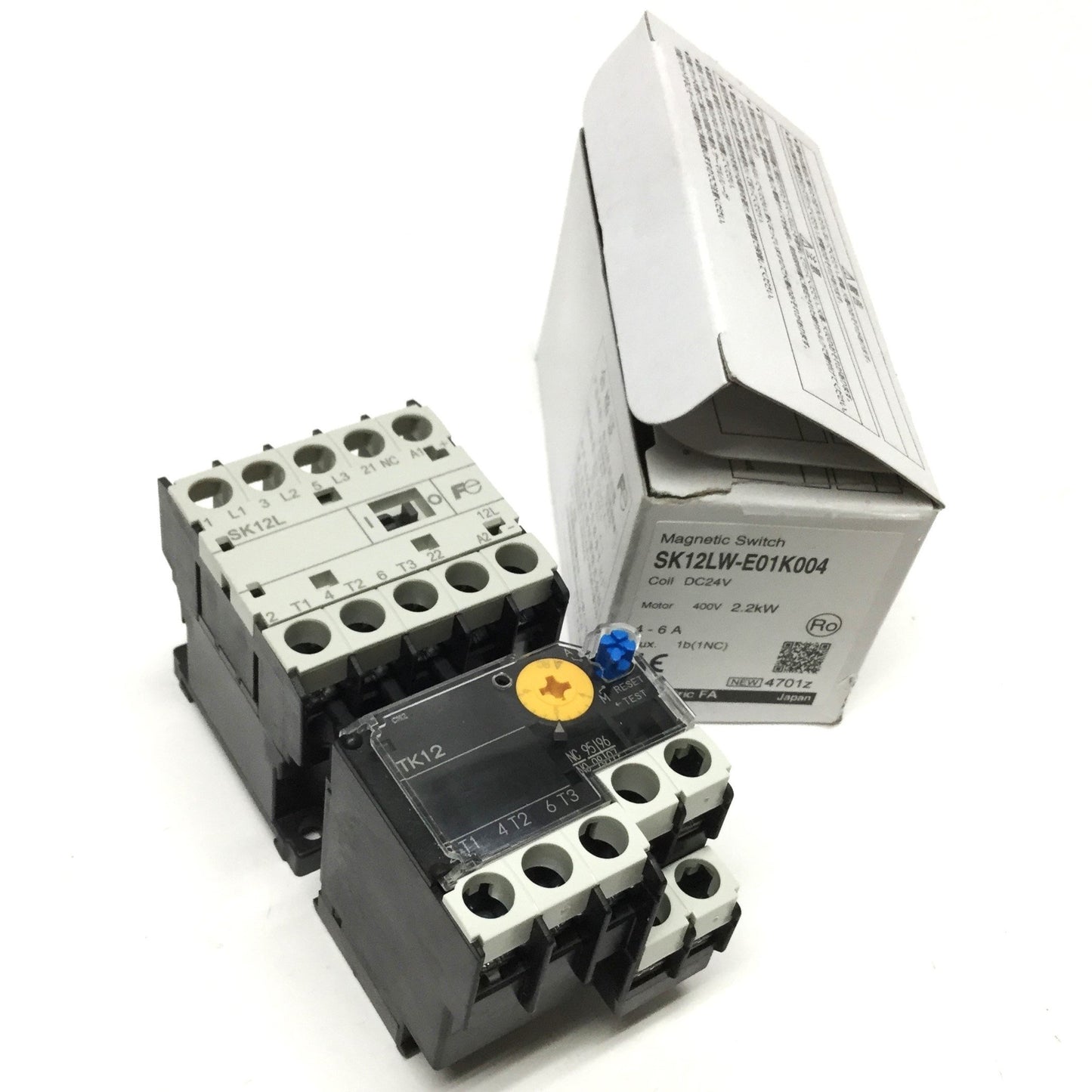 New Fuji SK12LW-E01K004 Magnetic Switch, 3-Pole+1NC, 4-6A Overload Relay, 24VDC Coil