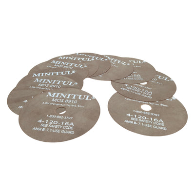 New Lot of 10 Minitul 4-120-16A Non-Reinforced Rubber Abrasive Blade, ø4in