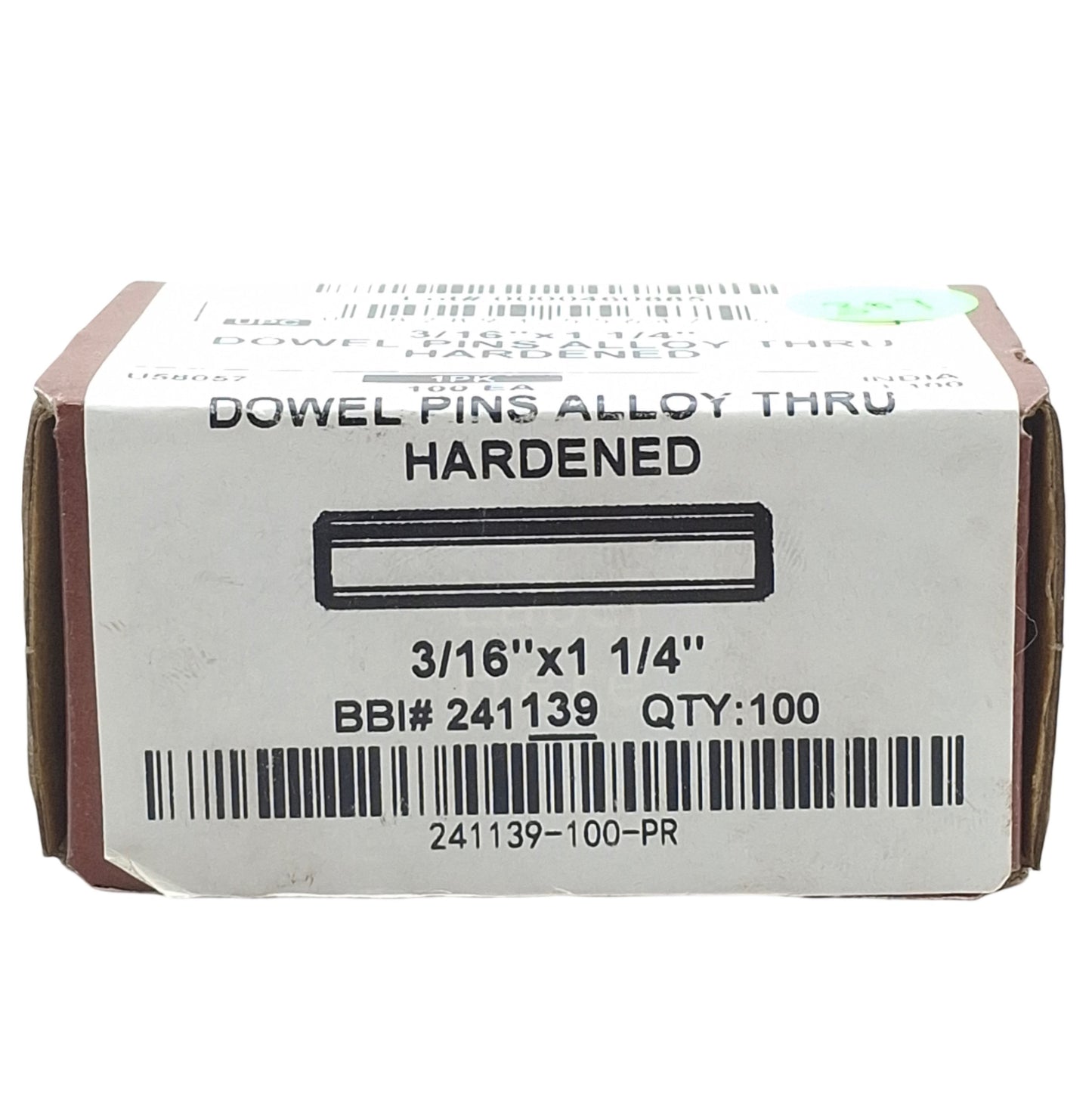 New Lot of 100 Brighton Best 241139-100-PR Alloy Steel Dowel Pins, ø3/16in x 1-1/4in