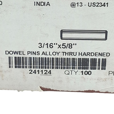 New Lot of 99 Brighton Best 241124 Alloy Dowel Pins ø3/16in x 5/8in Length