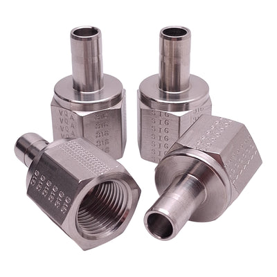 New Lot of 4 SSP ISSD6FA6 Duolok Adapter, ø3/8in Tube Stub x 3/8in Female NPT , SS