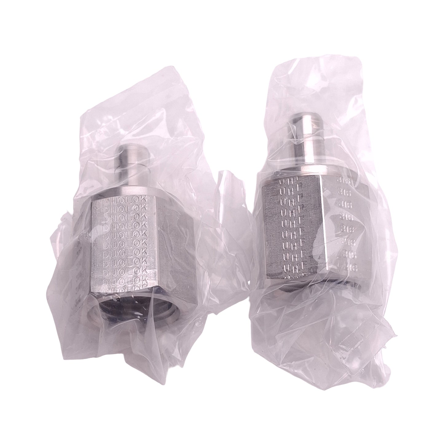 New Lot of 2 SSP ISSD6FA8 Duolok Adapter, ø3/8in Tube Stub x 1/2in Female NPT, SS