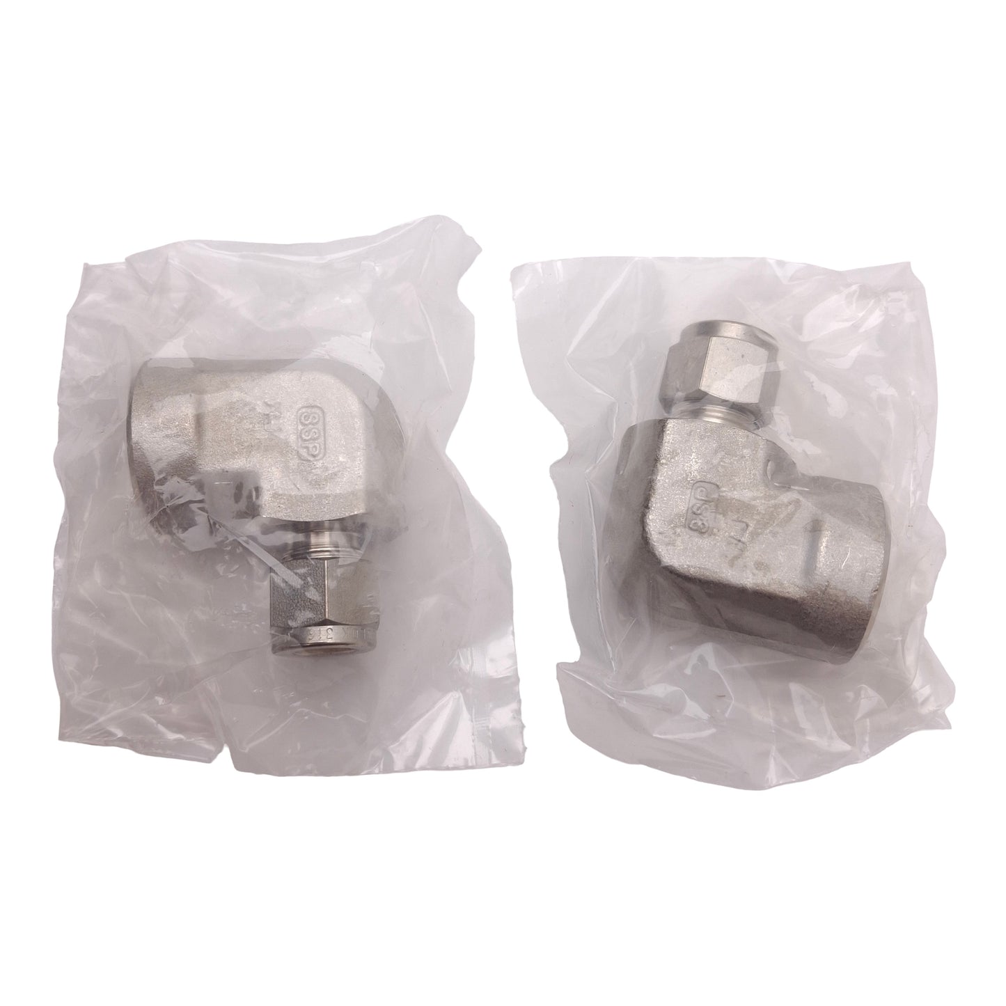 New Lot of 2 SSP ISSD6FE8 Duolok 90° Female Elbow, 316SS, ø3/8in OD Tube, 1/2in NPT