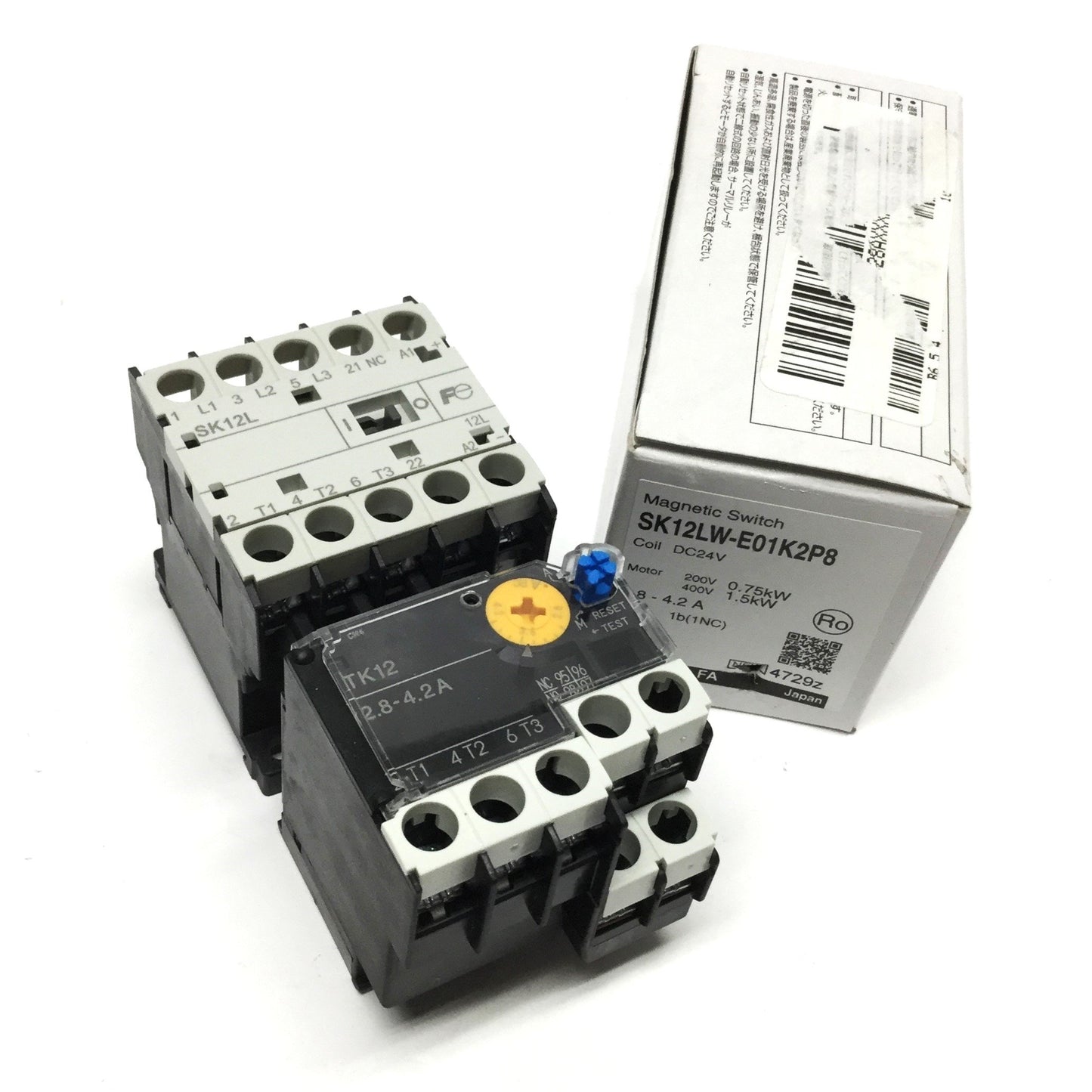 New Fuji SK12LW-E01K2P8 Magnetic Switch, 3-Pole+1NC, 2.8-4.2A Overload Relay, 24VDC