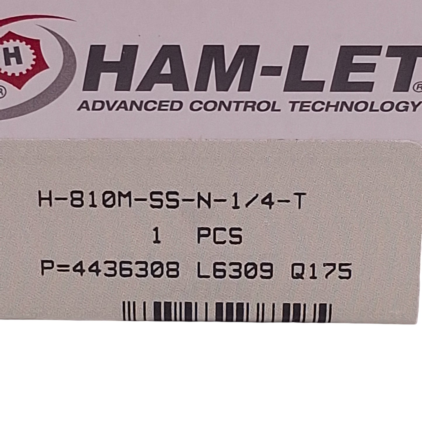 New Ham-Let H-810M-SS-N-1/4-T Ball Valve, 1/4in x 1/4in x 1/4in Female NPT, 3000psig