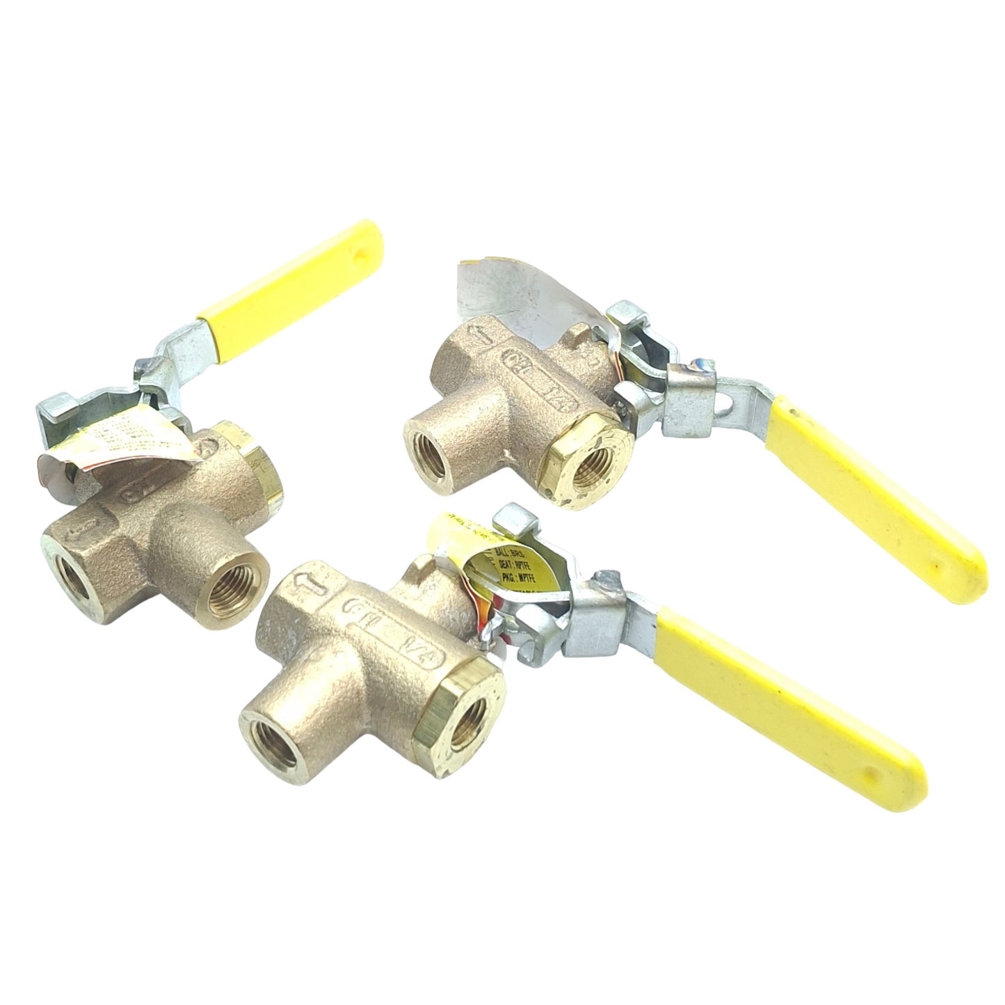 New Lot of 3 Apollo 7K-101-46 Ball Valves 1/4in NPT, 125psi Max, Two Piece w/ Drain