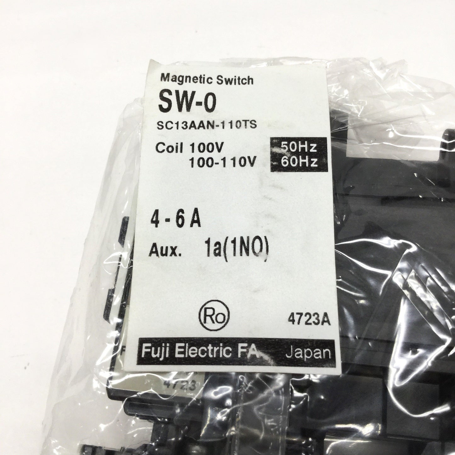 New Fuji SW-0 Magnetic Switch Motor Starter, 3-Pole+1NO, 4-6A Overload Relay, 100VAC