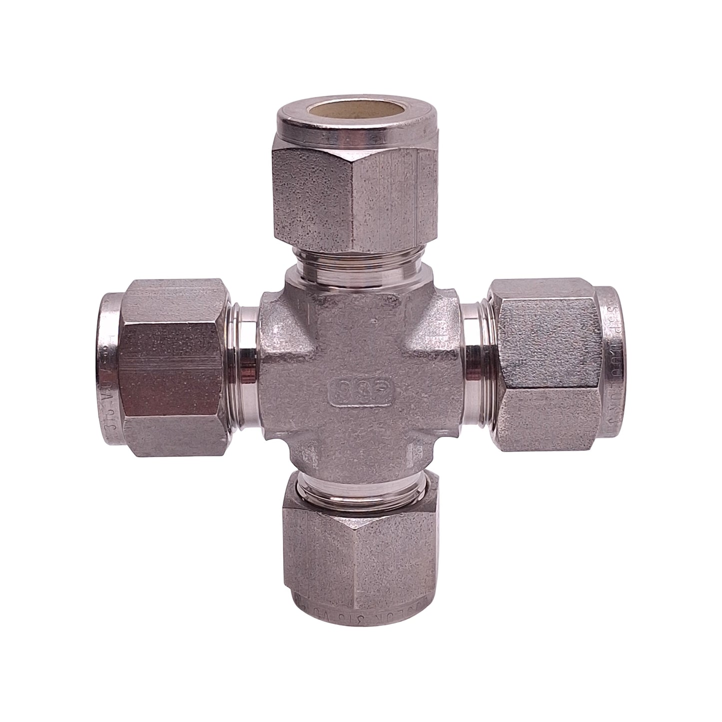 New SSP ISSD8UCS Duolok Union Cross Fitting, 4-Way ø1/2in Tube, 316 Stainless Steel