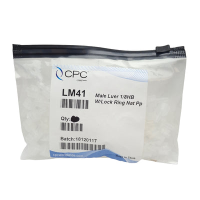 New Lot of 90 Qosina LM-41 Male Luer Locking Barbs, Natural, 1/8in OD Tubing