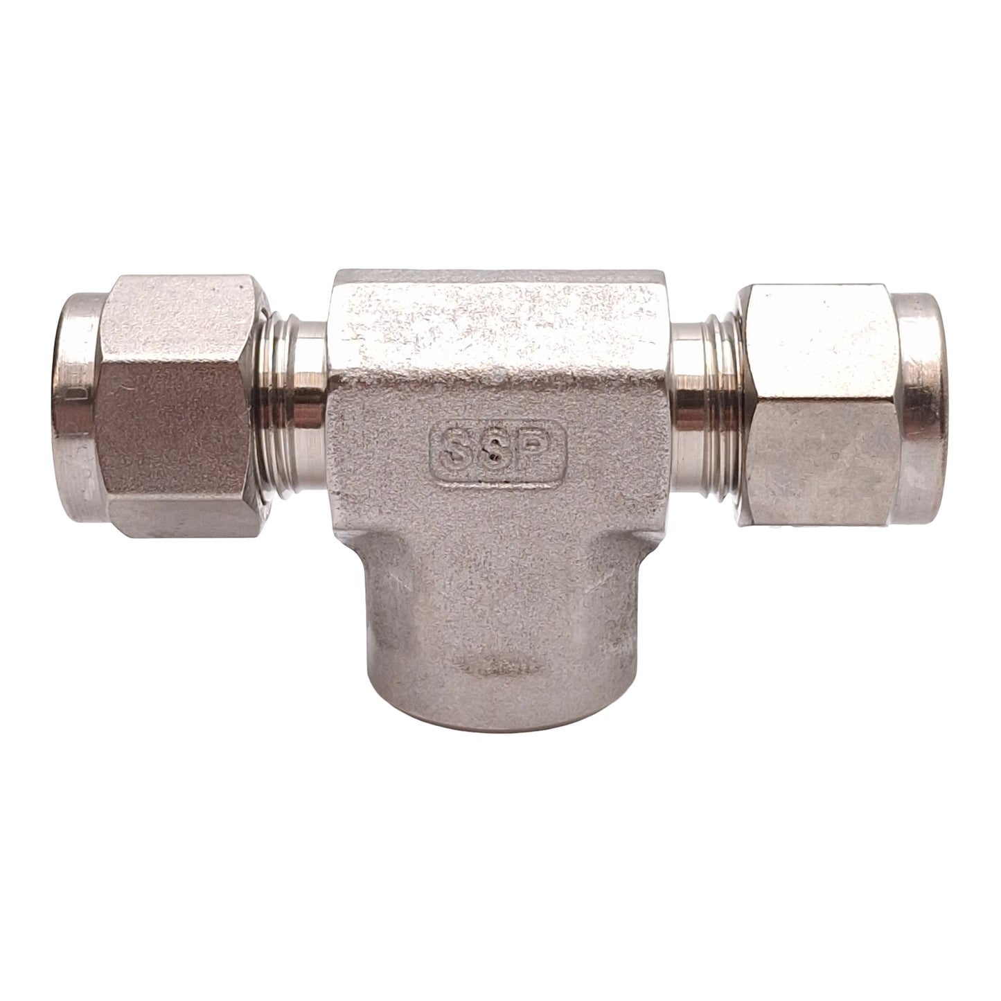 New SSP ISSD6FBT4 Duolok Female Branch Tee Fitting, 316SS, ø1/2in OD Tube, 1/4in NPT