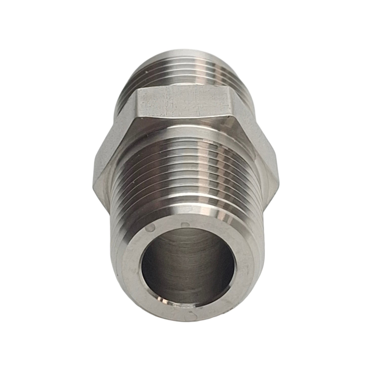 New – Open box SSP J10C Male Connector Fitting, 5/8in Male SAE 37° Flare to 1/2in NPT Male, SS