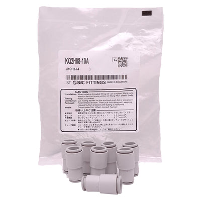 New Lot of 8 SMC KQ2H08-10A One-Touch Fitting, ø10mm Tube x ø8mm Tube, 1MPa
