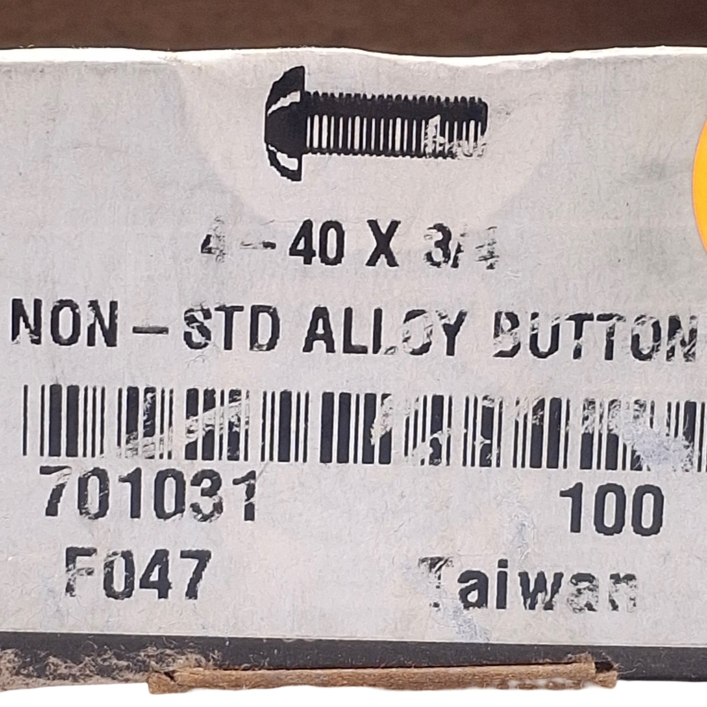 New Lot of 300 Brighton Best 701031 Button Socket Cap Screw #4 UNC Thread, 3/4in