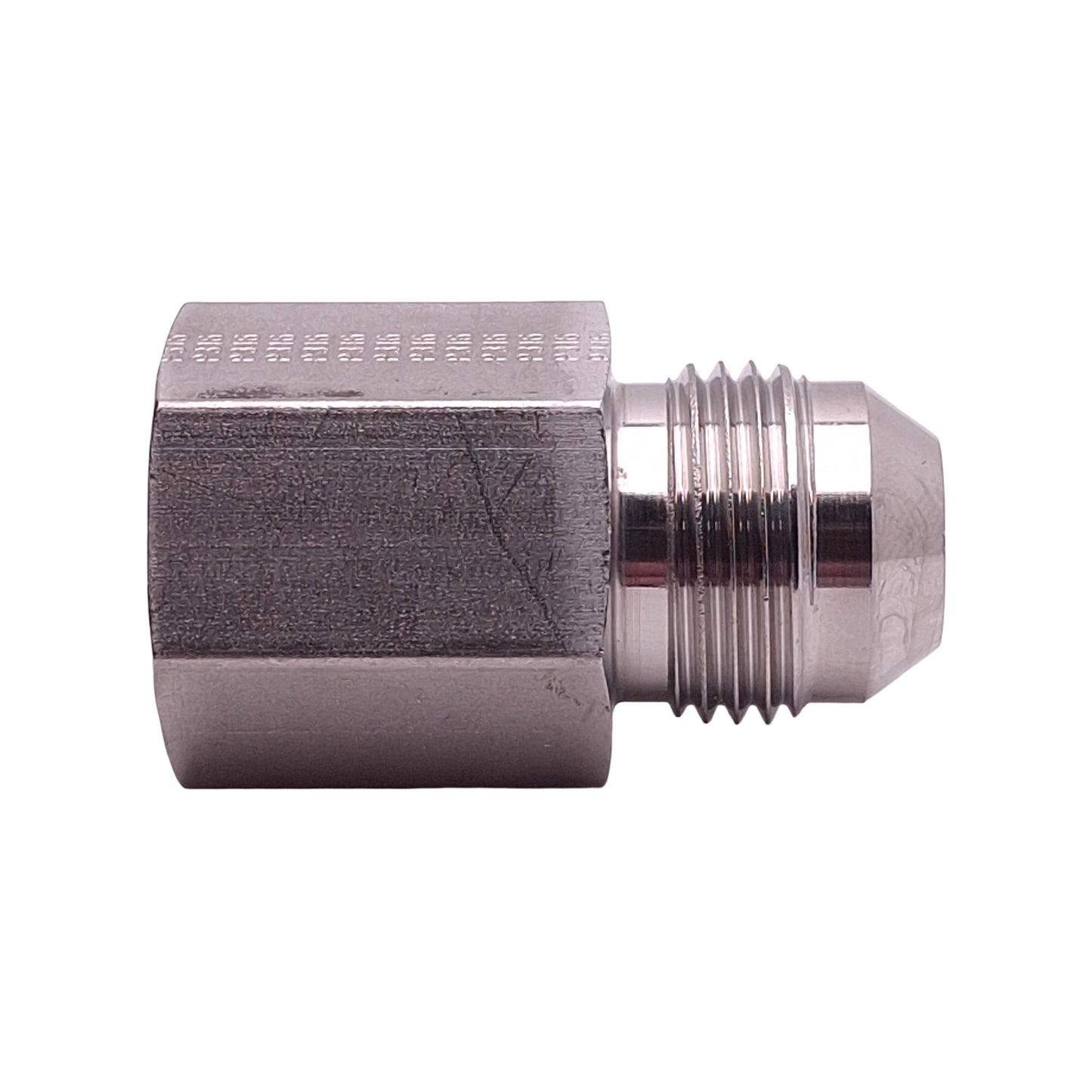 New SSP J8FC Flared Fitting, ø1/2in Male SAE 37° Flared x 3/8in Female NPT, 316 SS