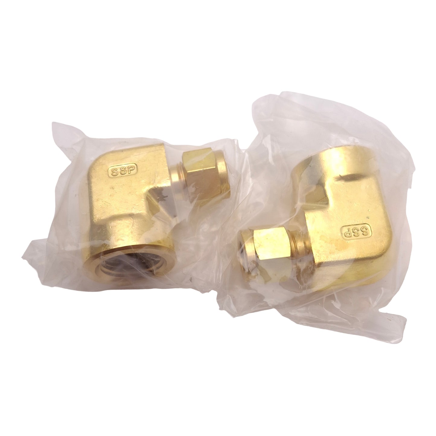 New Lot of 2 SSP IBD6FE8 Duolok Brass Female Elbow, ø3/8in OD Tube, 1/2in NPT