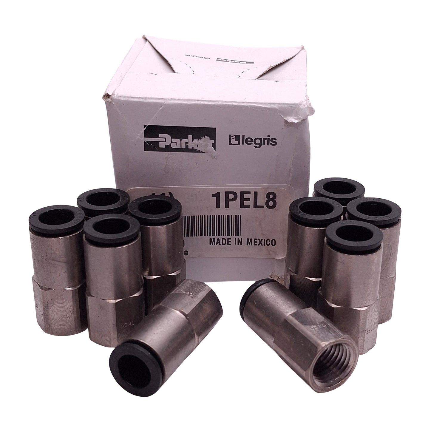 New Lot of 10 Parker Legris 1PEL8 Push-In Stud Fitting, ø3/8" Tube x 1/4" Female NPT