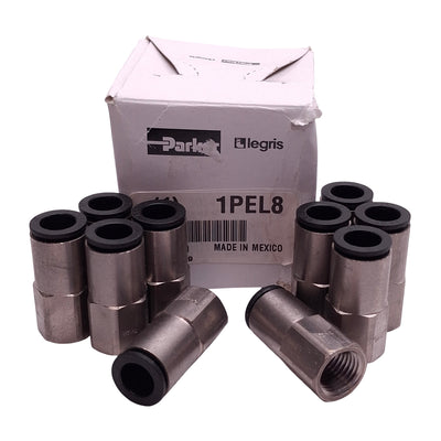 New Lot of 10 Parker Legris 1PEL8 Push-In Stud Fitting, ø3/8" Tube x 1/4" Female NPT