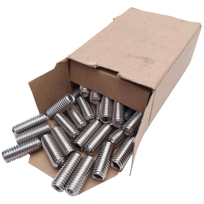 New Lot of 40 MSC 05722103 Stainless Steel Set Screw 3/8-16in Thread, 1in Length