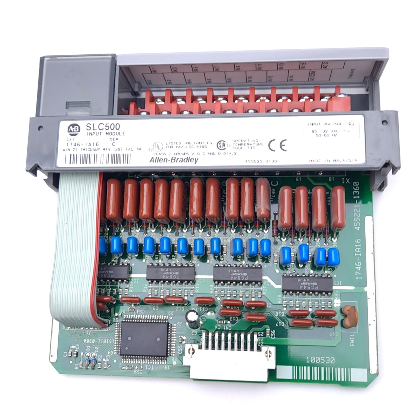 Used Allen Bradley 1746-IA16 Ser C Digital Input Module for SLC500, 16-Point, 85-132V