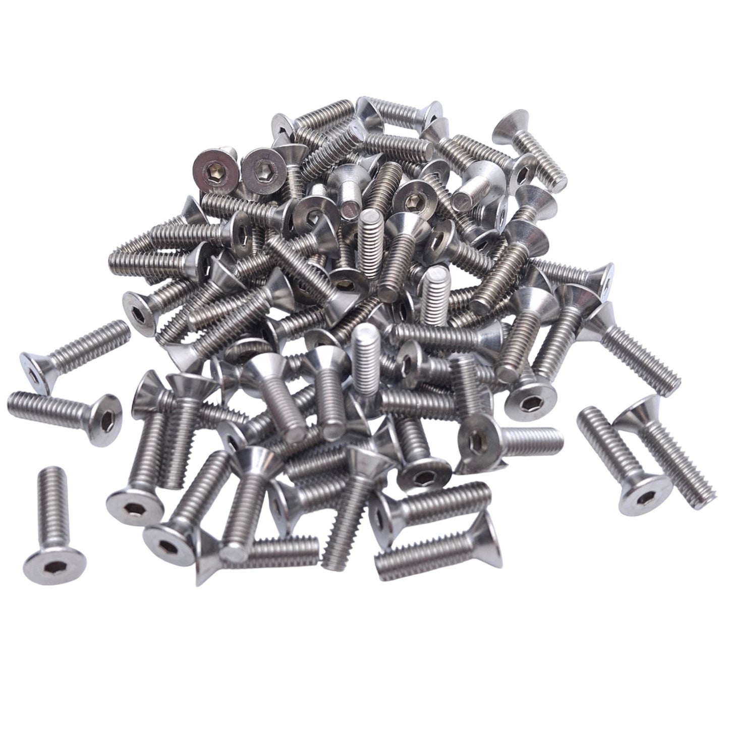 New – Open box Lot of 80 MSC 67560243 Stainless Steel Flat Socket Cap Screw 1/4-20 Thread, 1in
