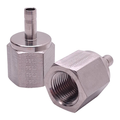 New Lot of 2 SSP ISSD4FA6 Duolok Adapter, ø1/4in Tube Stub x 3/8in Female NPT, SS