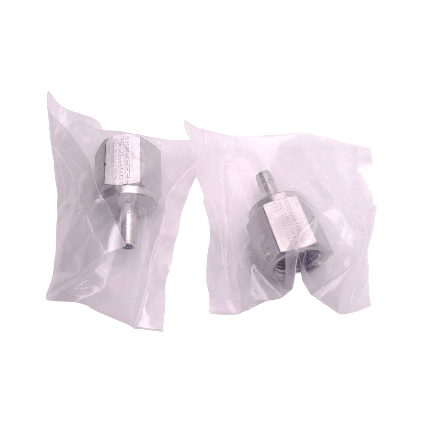 New Lot of 2 SSP ISSD4FA6 Duolok Adapter, ø1/4in Tube Stub x 3/8in Female NPT, SS