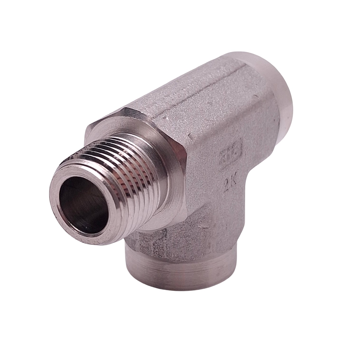 New SSP 3/8FMF Male Run Tee Fitting, 3/8in x 3/8in Female NPT x 3/8in Male NPT, SS