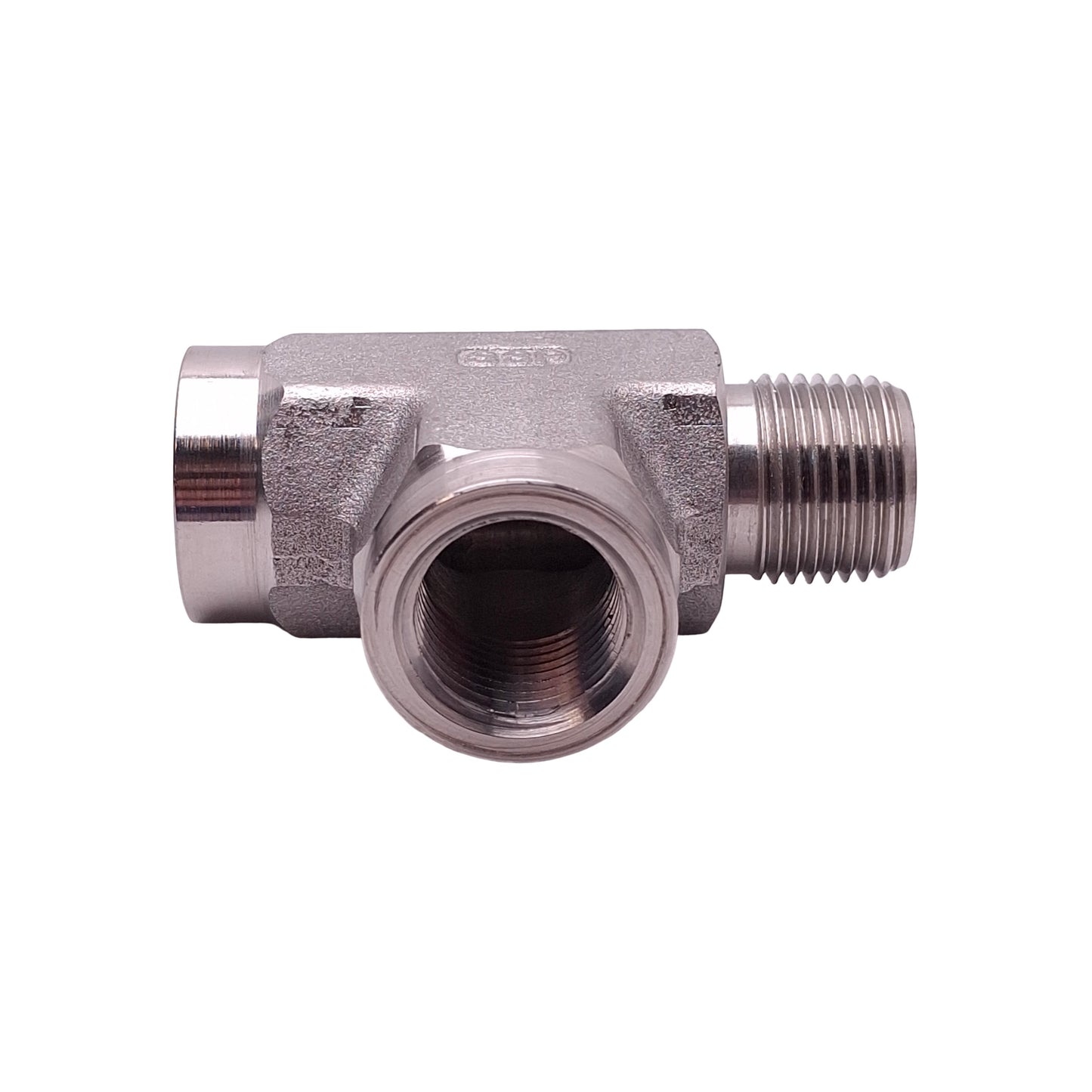 New SSP 3/8FMF Male Run Tee Fitting, 3/8in x 3/8in Female NPT x 3/8in Male NPT, SS