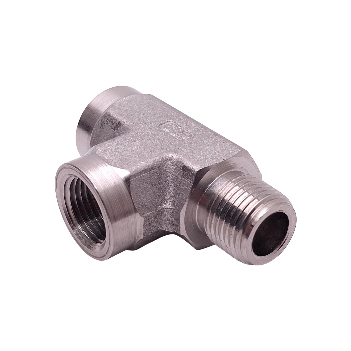 New SSP 3/8FMF Male Run Tee Fitting, 3/8in x 3/8in Female NPT x 3/8in Male NPT, SS