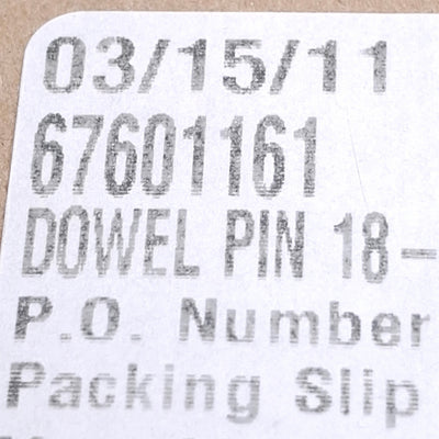 New – Open box Lot of 12 MSC 67601161 Stainless Steel Dowel Pin ø1/4in Diameter, 2in Length