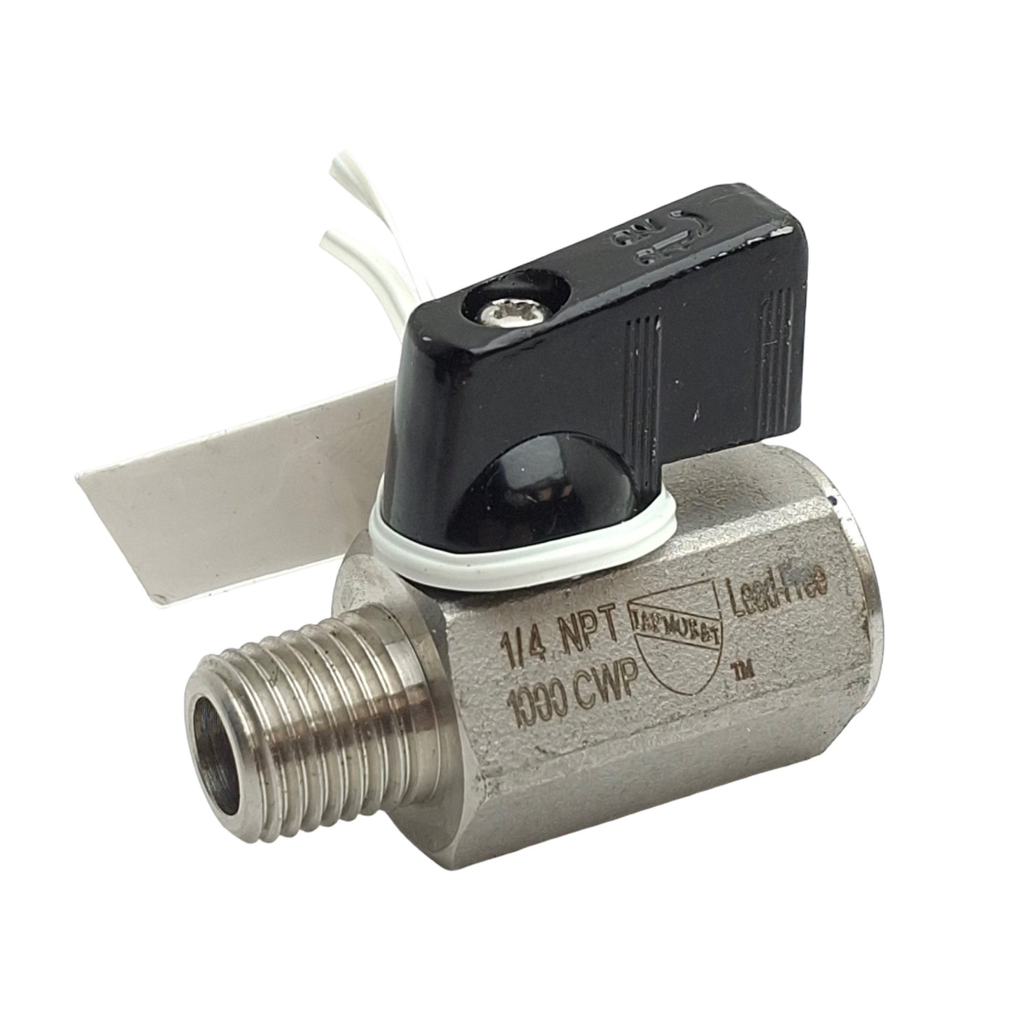 New – Open box IAPMO R&T Q104 Manual Ball Valve 1/4in NPT Male& Female, Two Position, 1000CWP