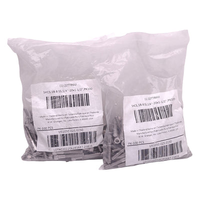 New Lot of 200 Grainger U51050.025.0150 Socket Head Cap Screw 1/4in-20 T x 1-1/2in L