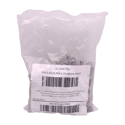 New Lot of 50 Grainger M51050.080.0060 Socket Head Cap Screw M8-1.25 Thread x 60mm L