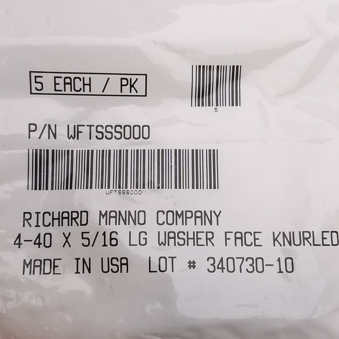 New Lot of 25 Richard Manno WFTSSS000 Thumb Screw, #4-40 x 5/16in Long, 18-8SS