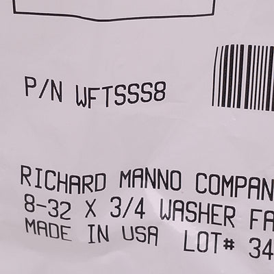 New Lot of 15 Richard Manno WFTSSS8 Washer Face Thumb Screw, #8-32 Thread x 3/4in L