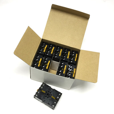 New Lot of 10 Omron P2CF-08-E Relay Socket Bases, 8-Pin Octal, 250VAC 10A, DIN Rail