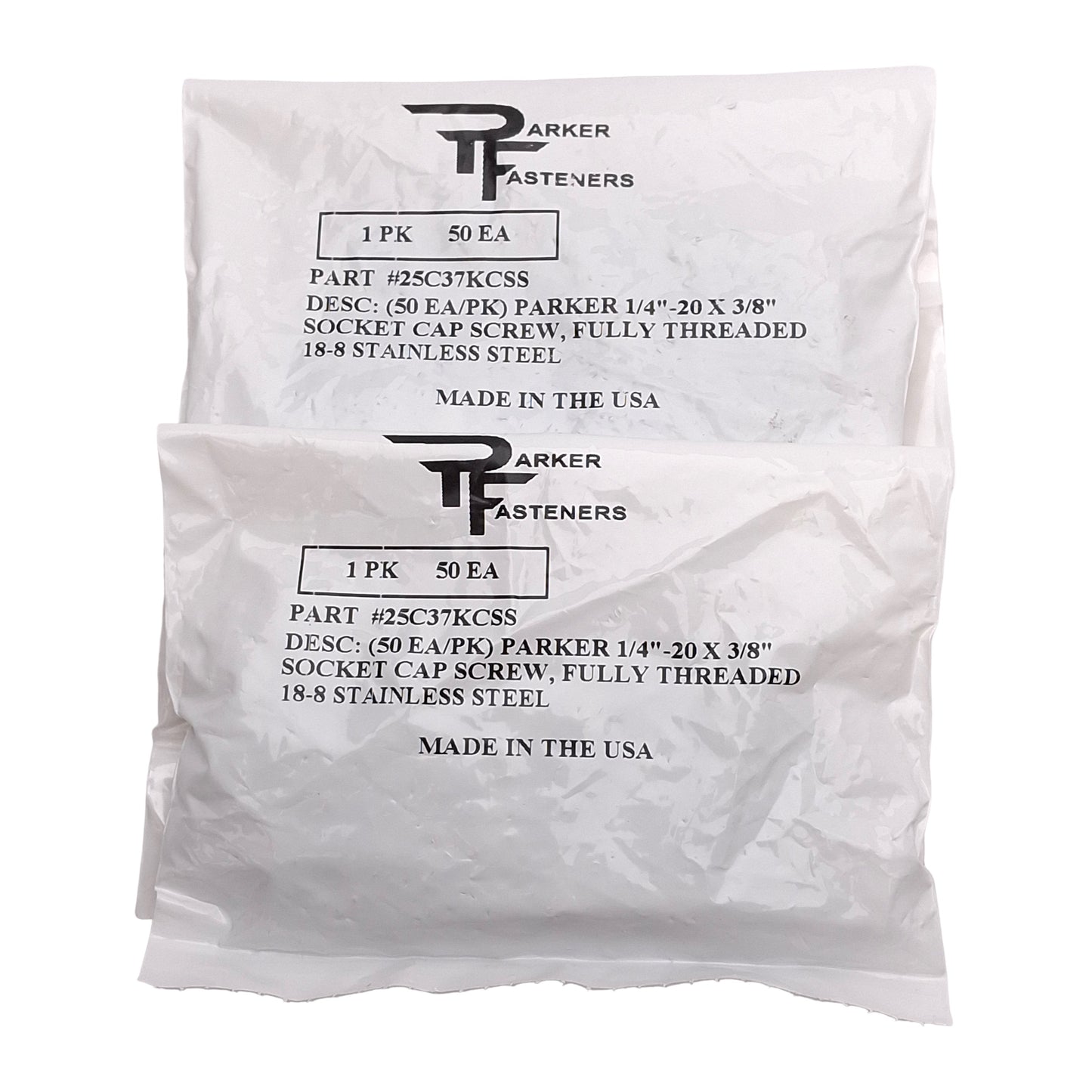 New Lot of 100 Parker 25C37KCSS Socket Head Cap Screw, 1/4"-20 x 3/8", 18-8SS