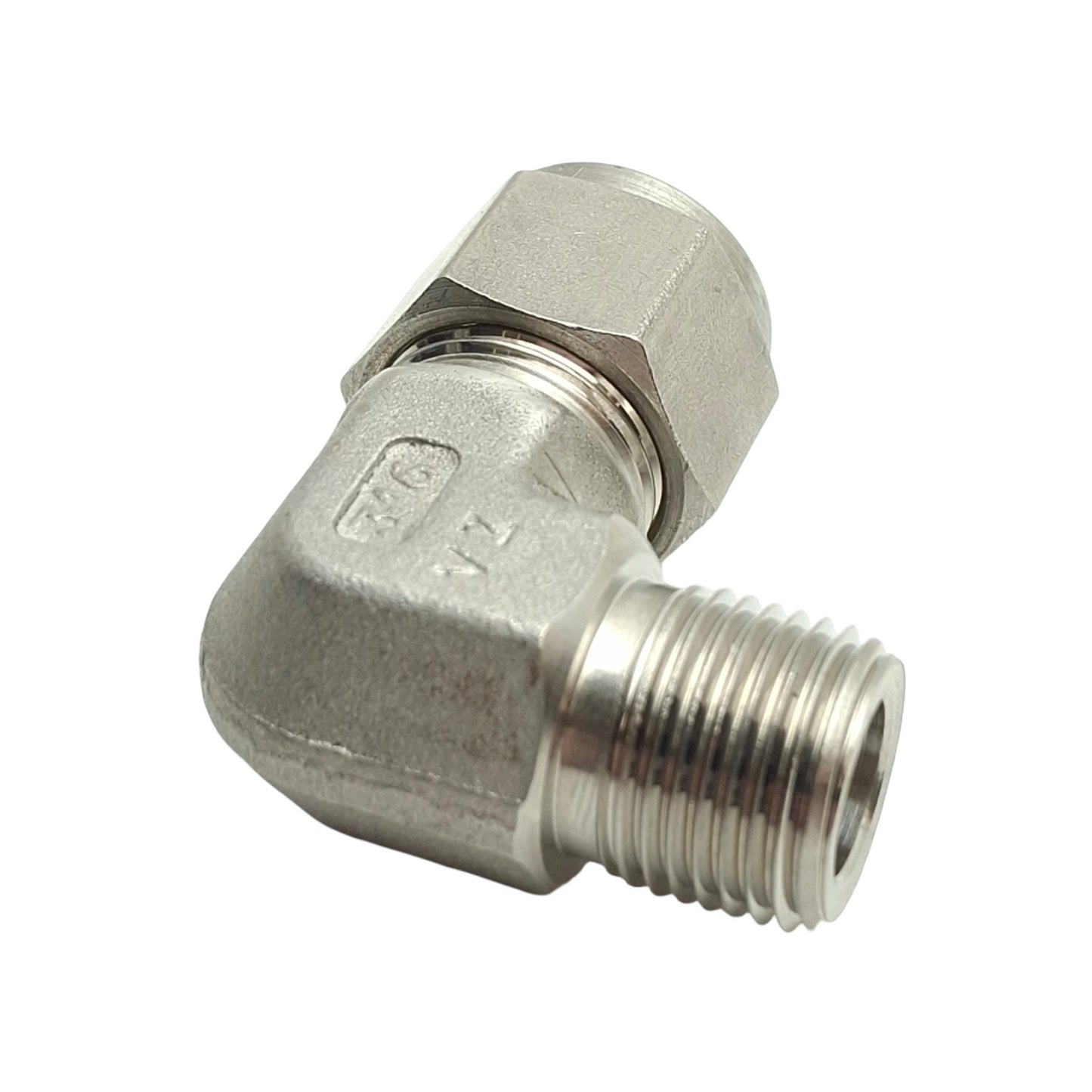 New – Open box SSP ISSD8ME6 Duolok Male Elbow Fitting, 1/2in OD Tube to 3/8in NPT Male, 90°
