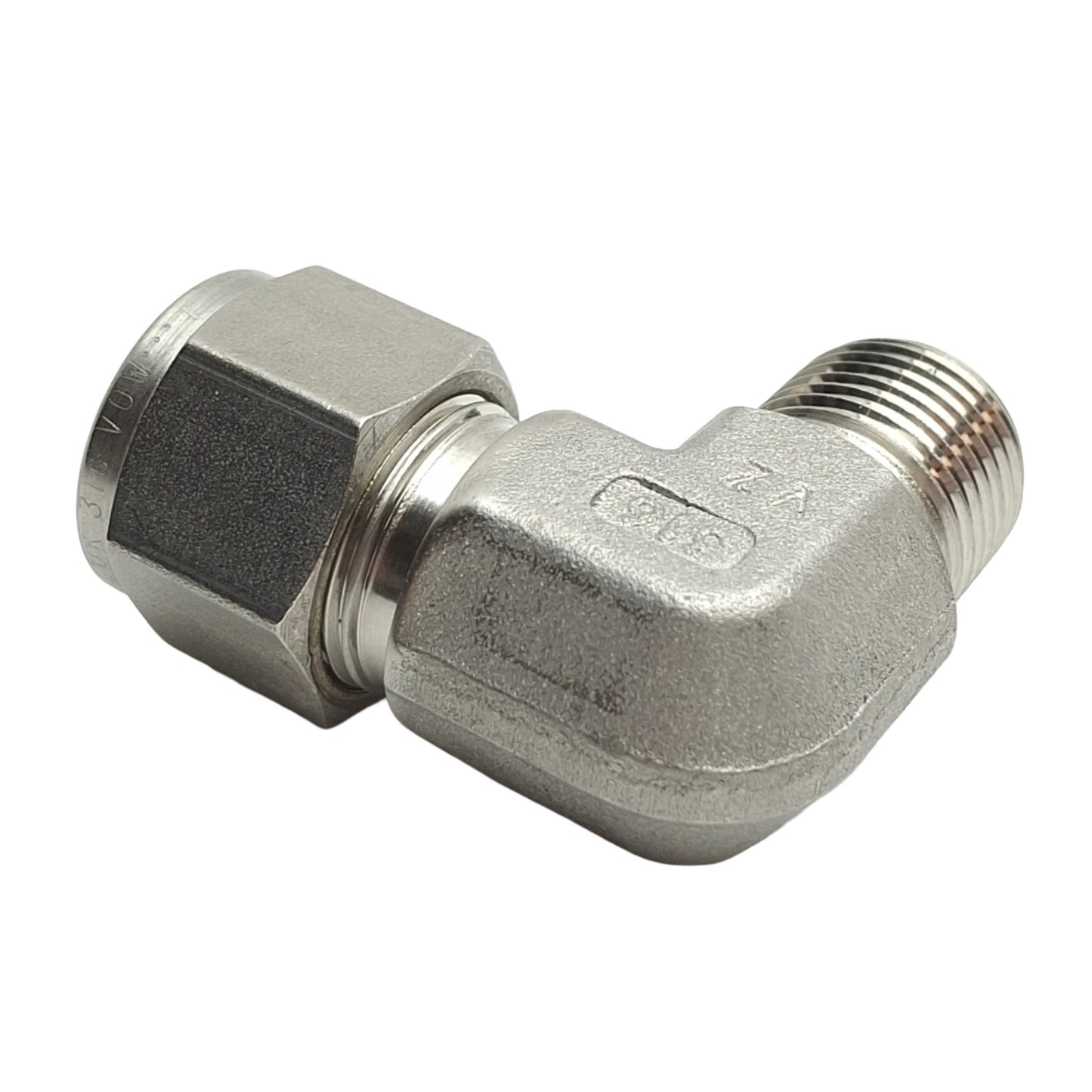 New – Open box SSP ISSD8ME6 Duolok Male Elbow Fitting, 1/2in OD Tube to 3/8in NPT Male, 90°
