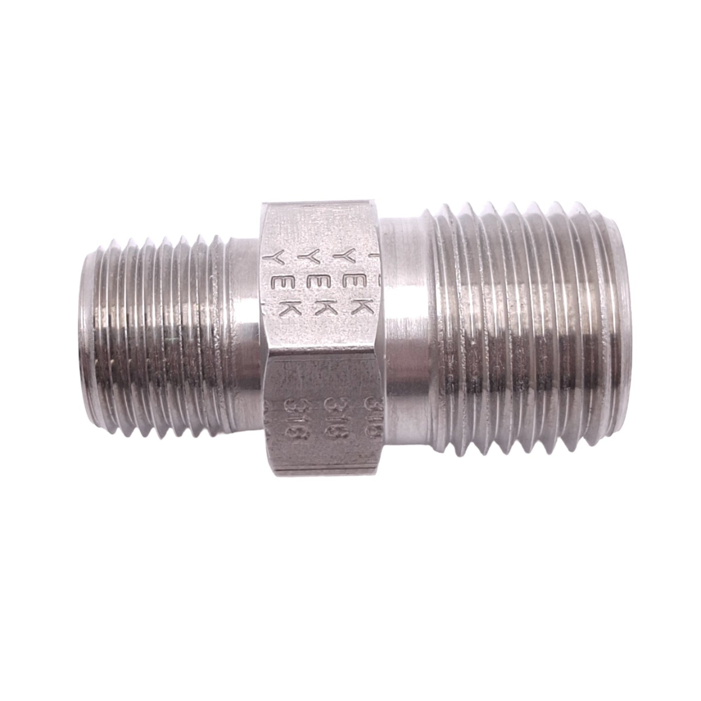 New Parker 8-6 MHN-SS Stainless Steel Hex Long Nipple, 1/2in to 3/8in NPT, 6600psi