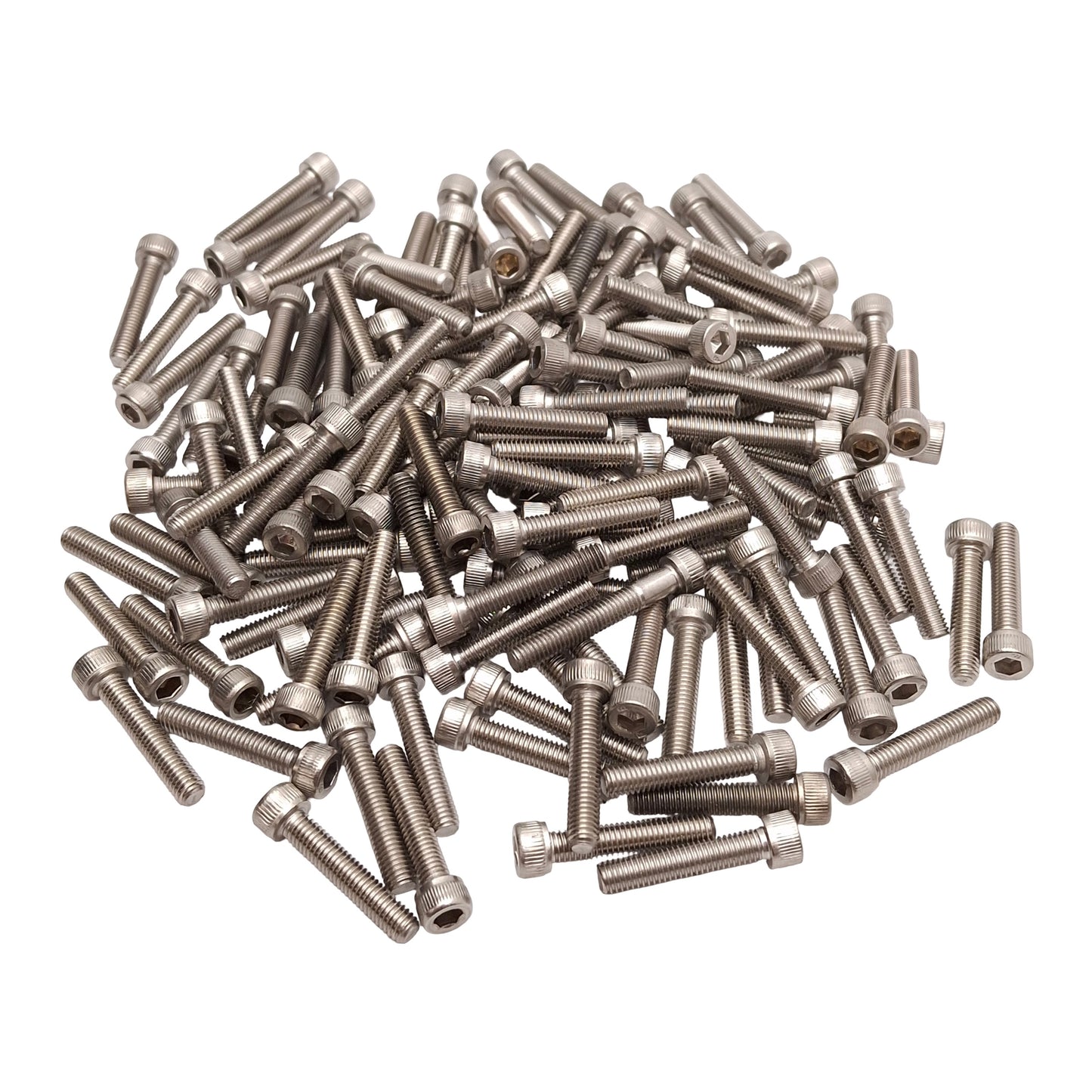 Used Lot of 150 #10-32 x 1in Stainless Steel Socket Head Cap Screw, 5/32in Hex
