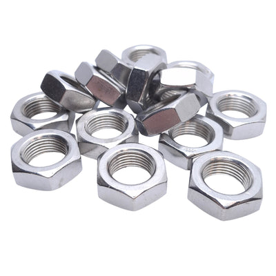 New – Open box Lot of 15 Stainless Steel Jam Nut 3/4in-16 Thread Size, 1-3/32in Width
