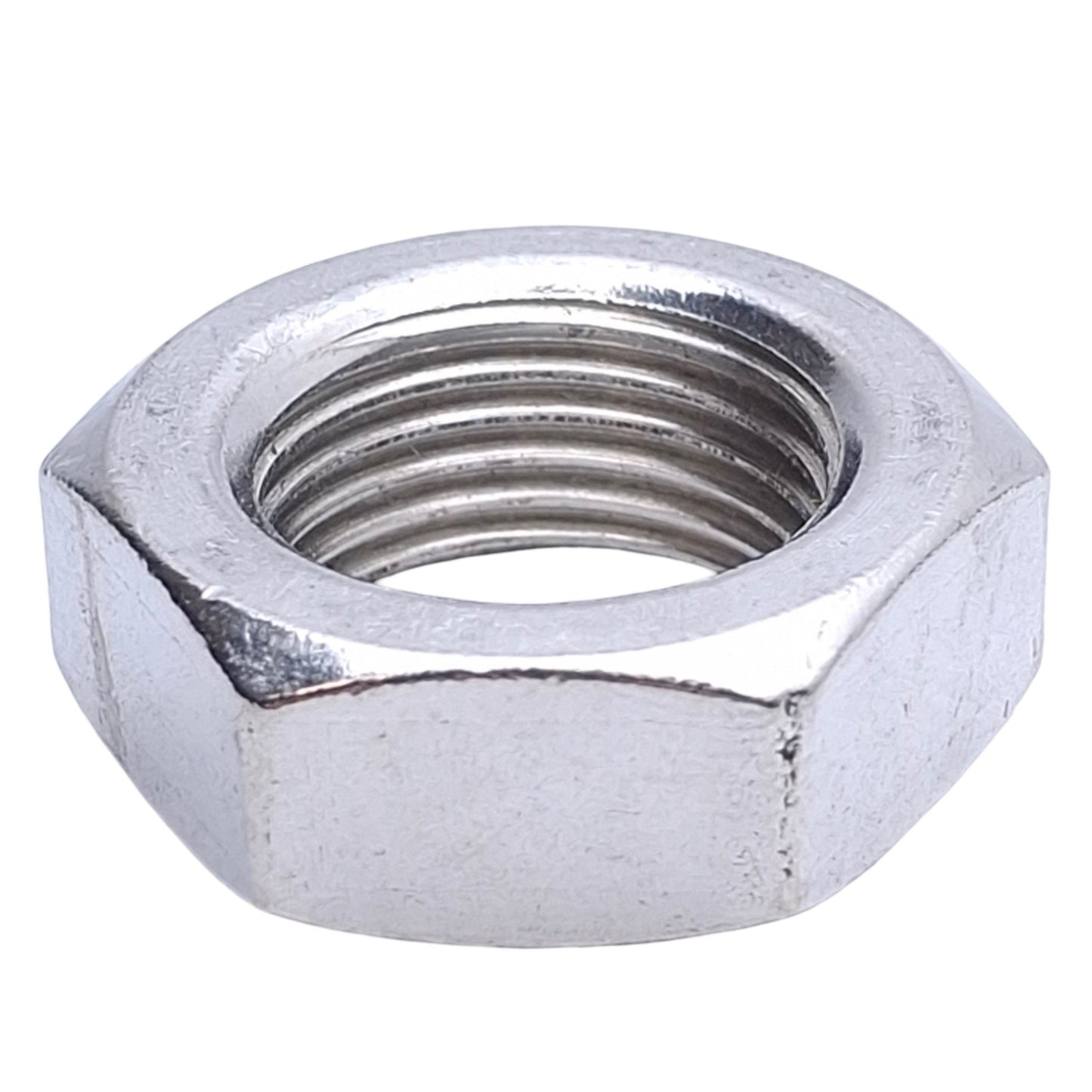 New – Open box Lot of 15 Stainless Steel Jam Nut 3/4in-16 Thread Size, 1-3/32in Width