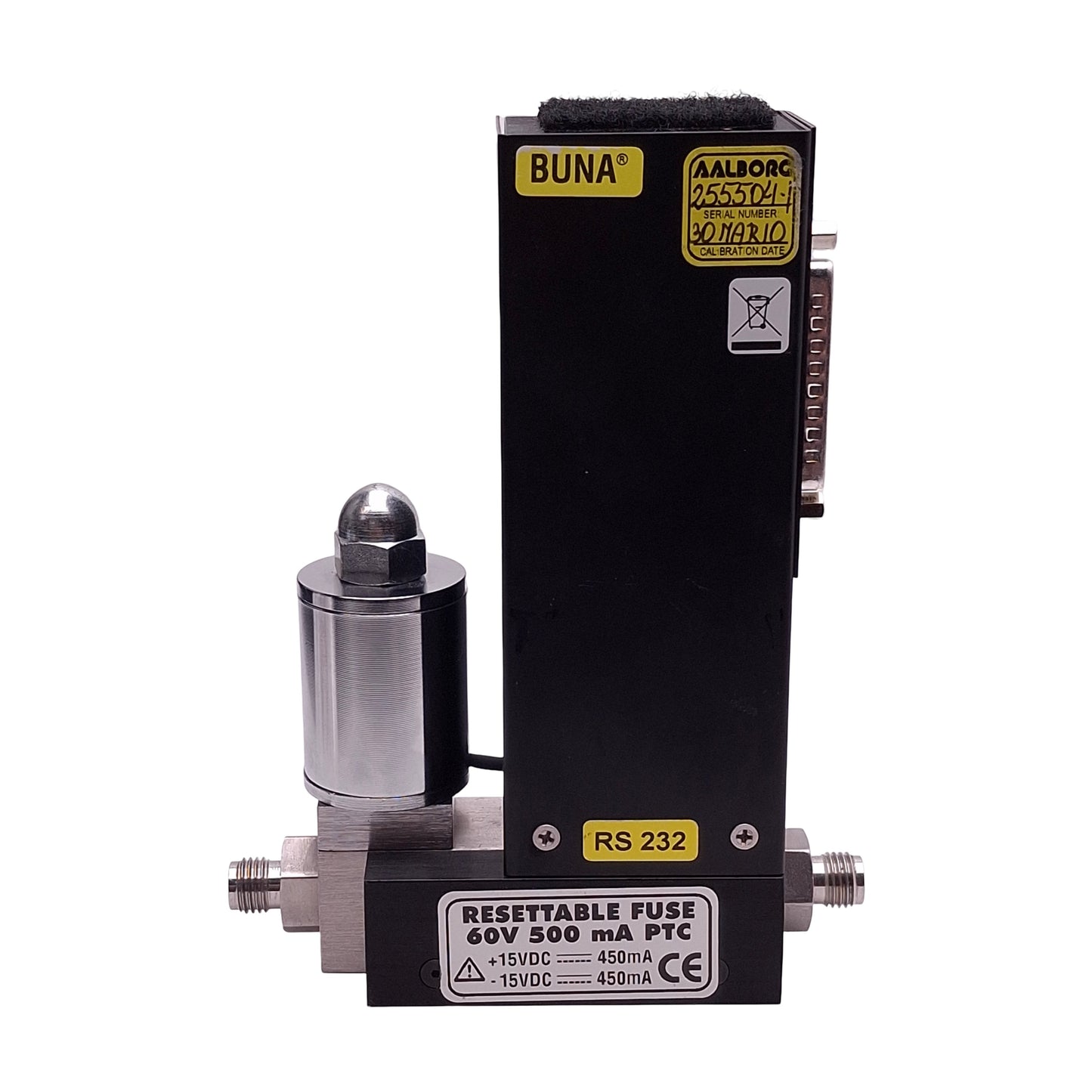 Used Aalborg DFCS-011156 DFC26 Mass Flow Controller 0-100mL/min, 1000psi, RS232 15VDC