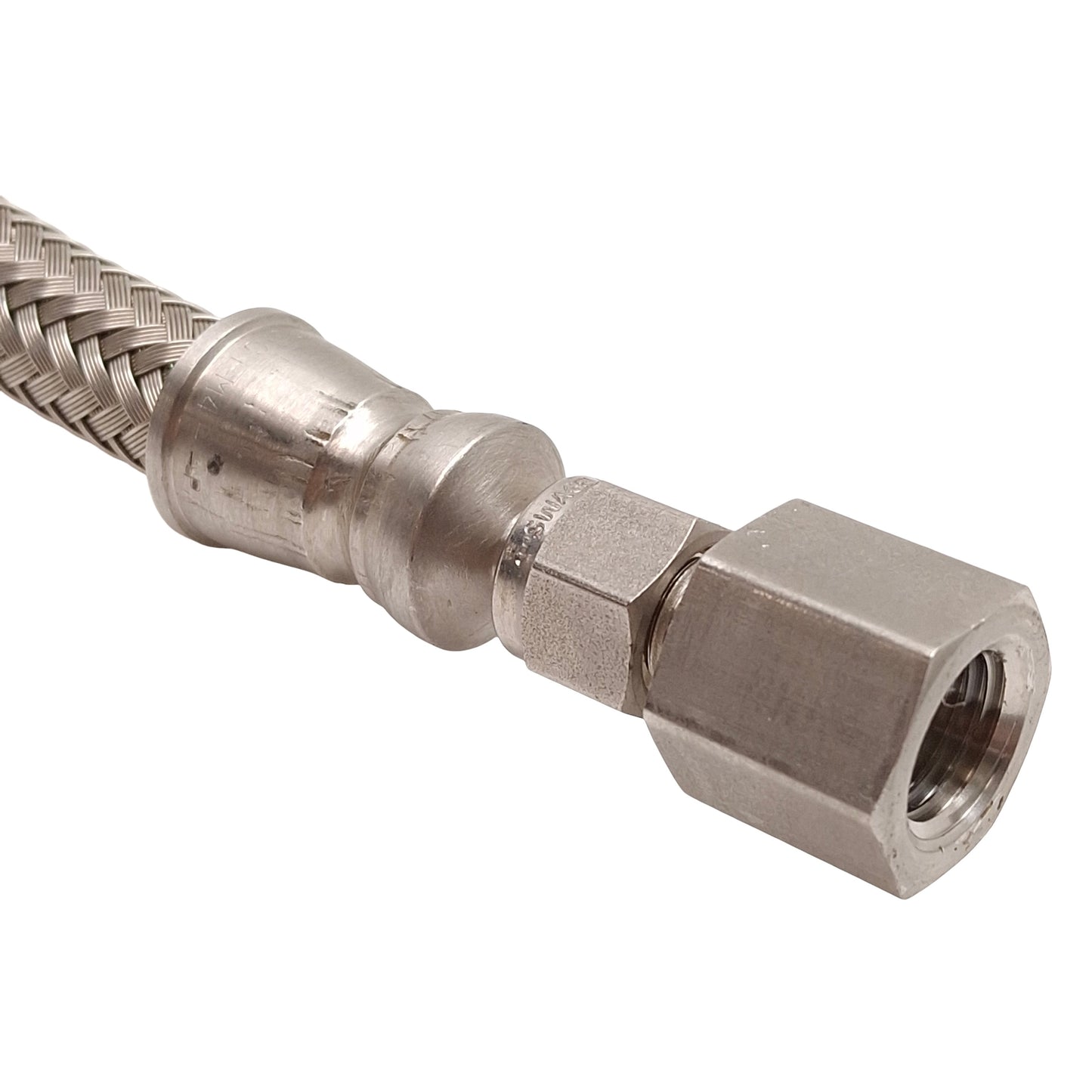 Used Swagelok SS-FM4PM4PF4-24 Stainless Steel Convoluted Hose 1/4NPT Male-Female 24"
