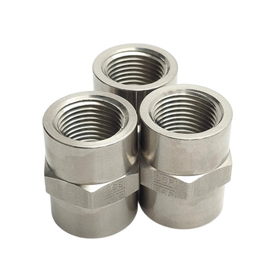 New – Open box Lot of 3 SSP 3/8HC Hex Coupling Pipe Fitting, 3/8in NPT to 3/8in NPT Female
