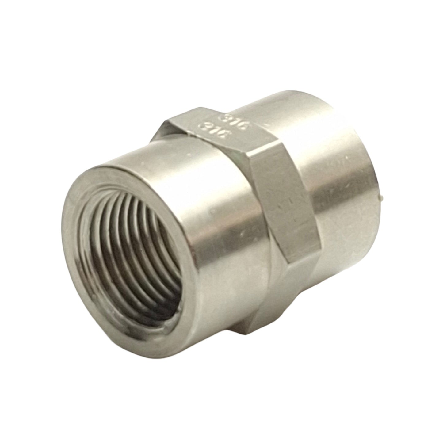 New – Open box Lot of 3 SSP 3/8HC Hex Coupling Pipe Fitting, 3/8in NPT to 3/8in NPT Female