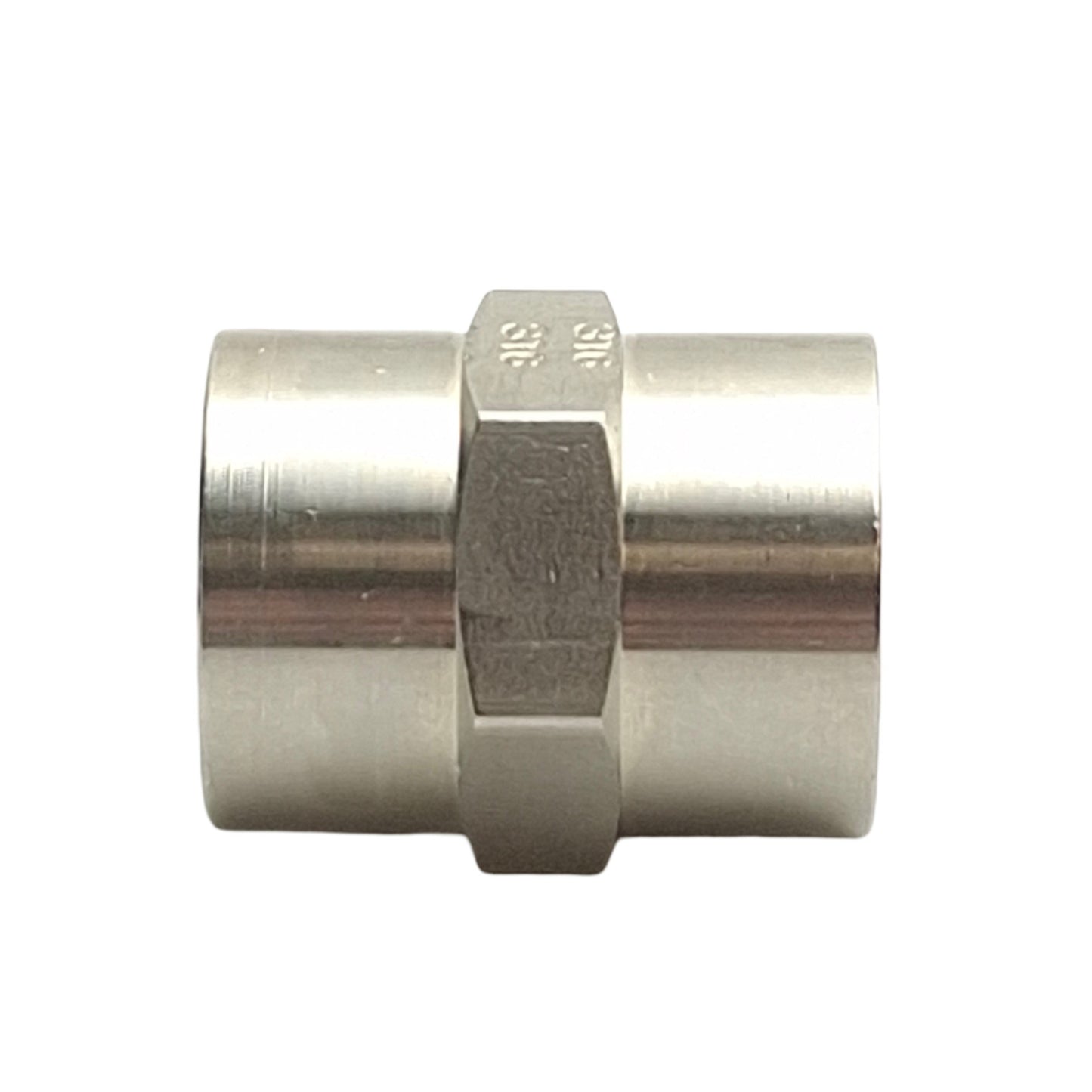 New – Open box Lot of 3 SSP 3/8HC Hex Coupling Pipe Fitting, 3/8in NPT to 3/8in NPT Female